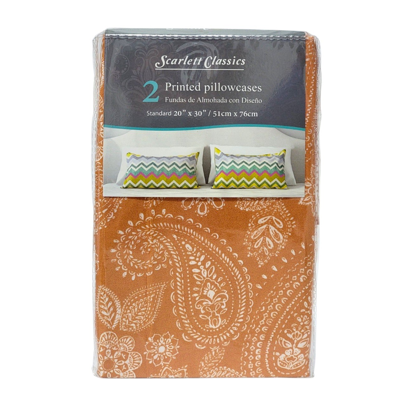 JUEGO DE FUNDAS PARA ALMOHADA TAMAÑO ESTANDAR 2PCS SCARLET CLASSICS 51X76CM