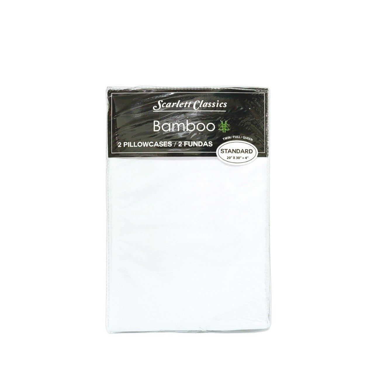JUEGO DE FUNDAS PARA ALMOHADA DE BAMBOO TAMAÑO ESTANDAR 2PCS SCARLETT CLASSICS 51X76CM
