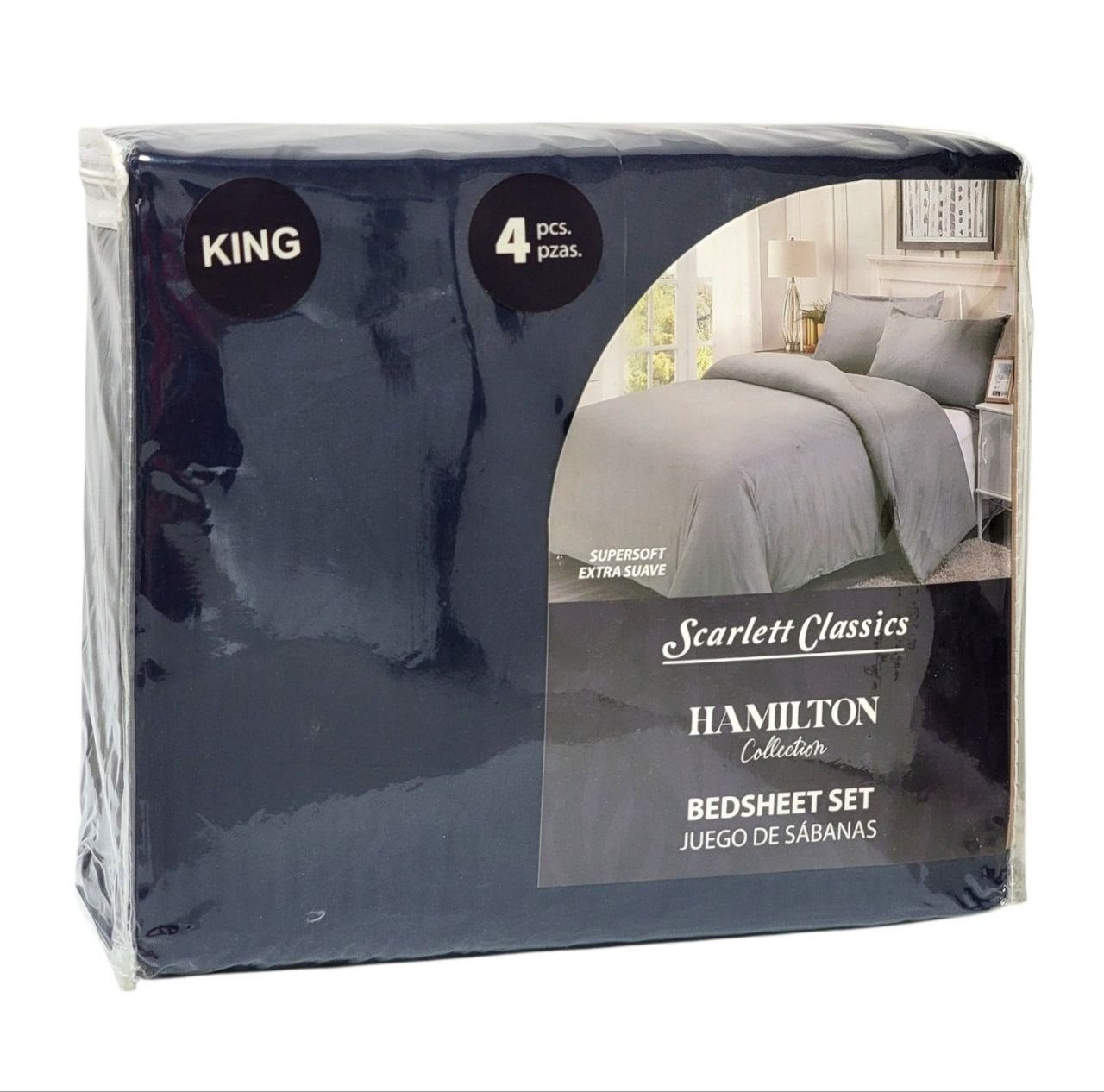 JUEGO DE SABANAS TAMAÑO KING 4PCS SCARLETT CLASSICS