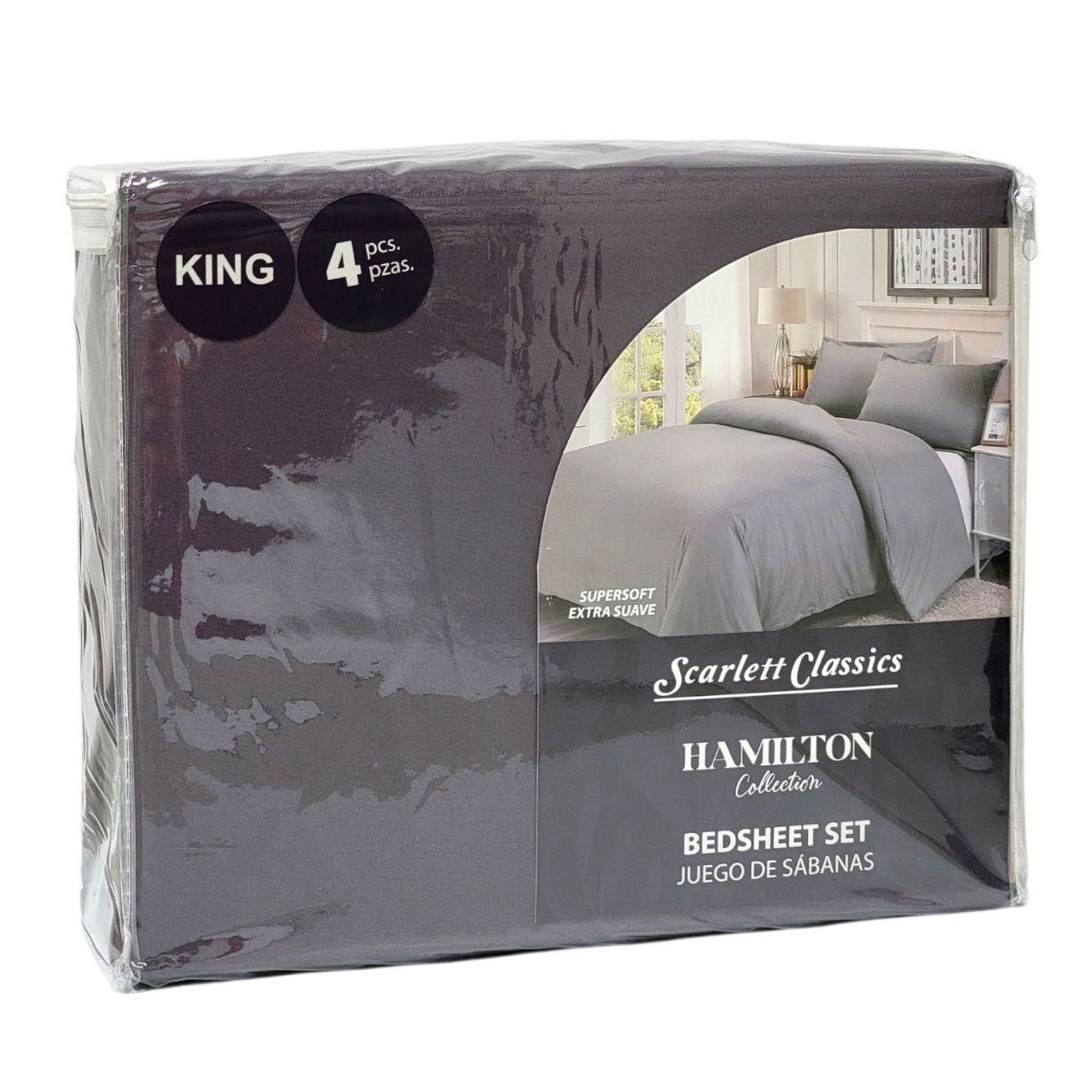 JUEGO DE SABANAS TAMAÑO KING 4PCS SCARLETT CLASSICS