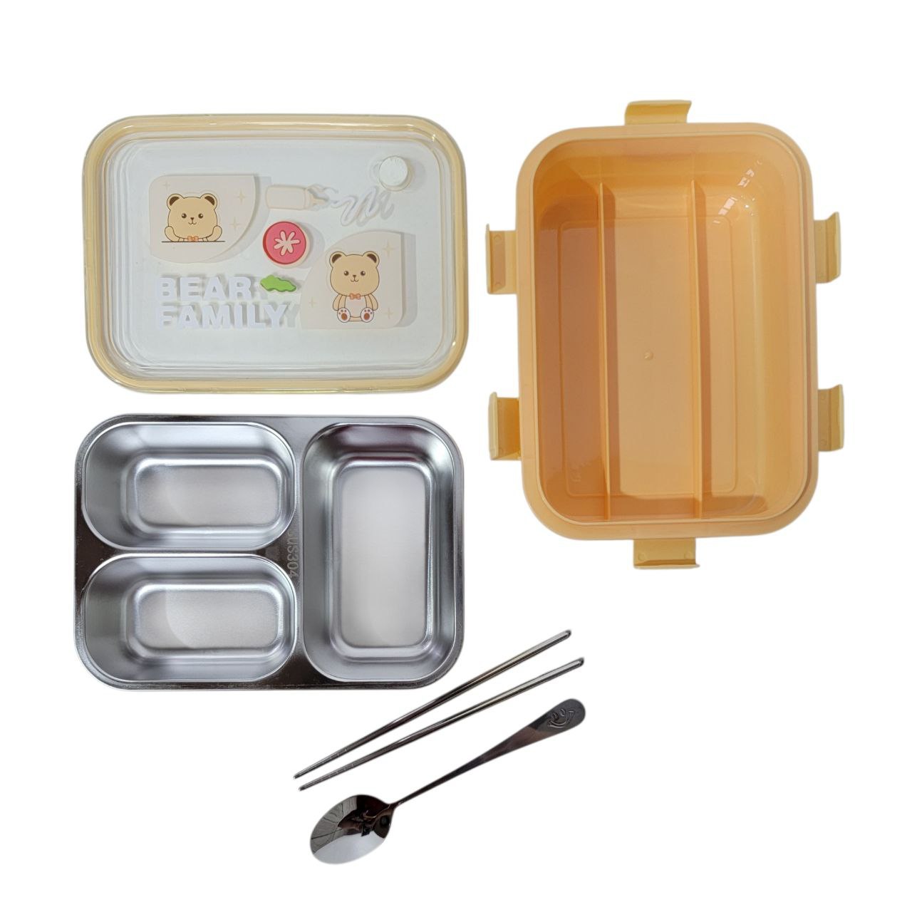 LONCHERA CON BANDEJA DE ACERO INOXIDABLE LAXON 6.5X16.2X22.2CM