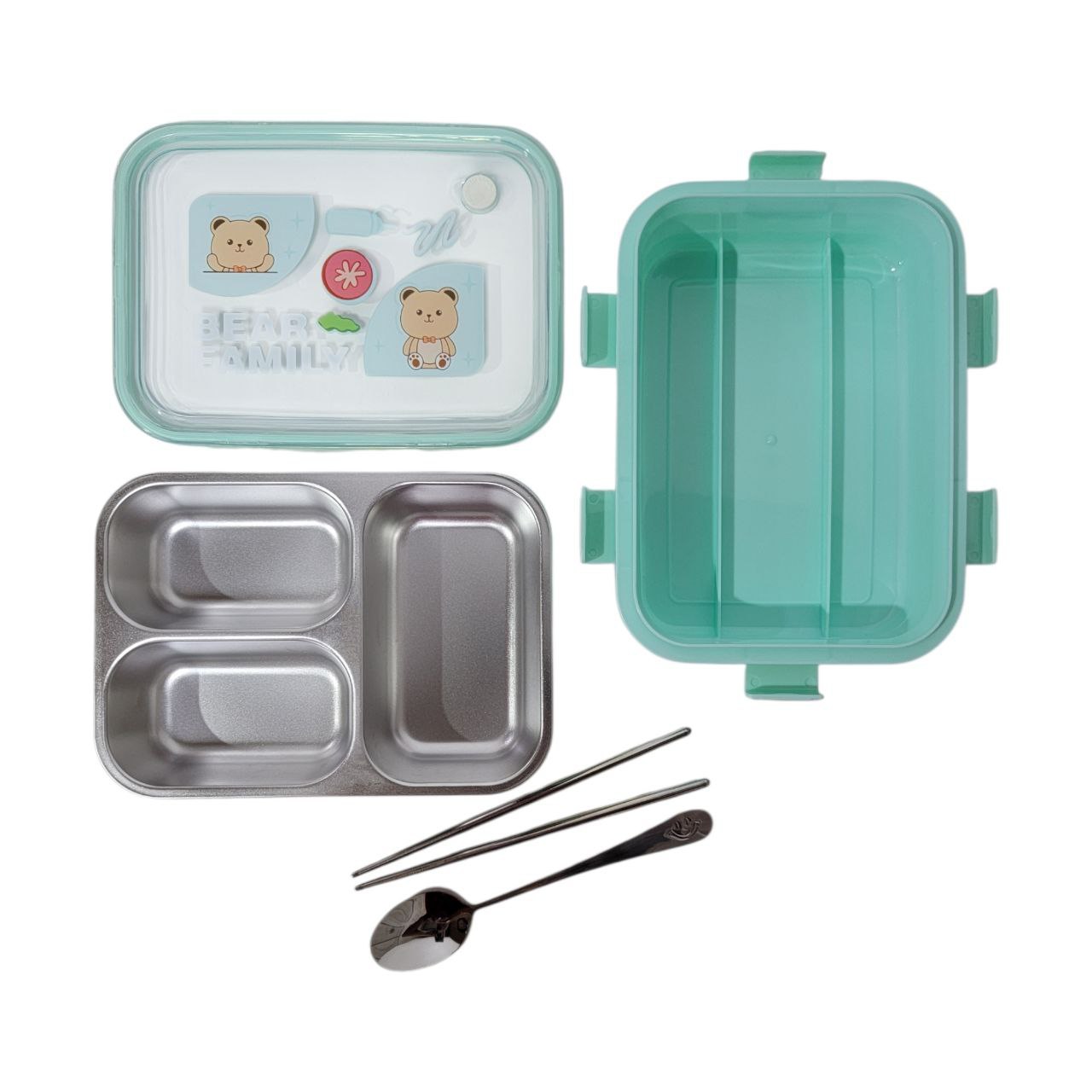 LONCHERA CON BANDEJA DE ACERO INOXIDABLE LAXON 6.5X16.2X22.2CM