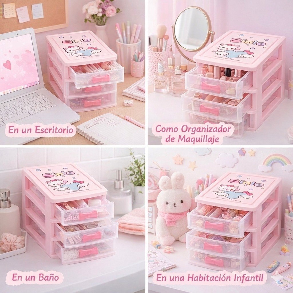 ORGANIZADOR DE CAJONES TRANSPARENTE DE 3 NIVELES LOTUS 14X15X17CM