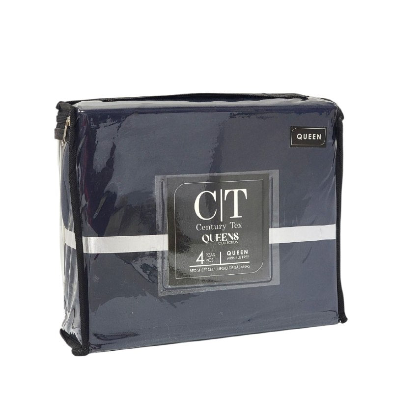 JUEGO DE SABANAS PREMIUM TAMAÑO QUEEN DE 4PCS CT CENTURY TEX