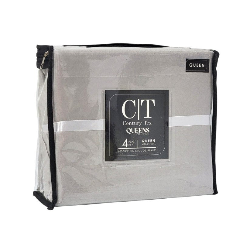 JUEGO DE SABANAS PREMIUM TAMAÑO QUEEN DE 4PCS CT CENTURY TEX