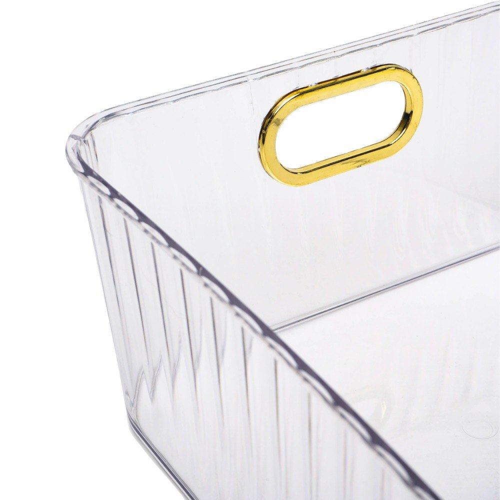 ORGANIZADOR DE ALMACENAMIENTO DE ACRILICO RESISTENTE CON AGARRADERAS MULTIUSO LOTUS 30X21X11CM