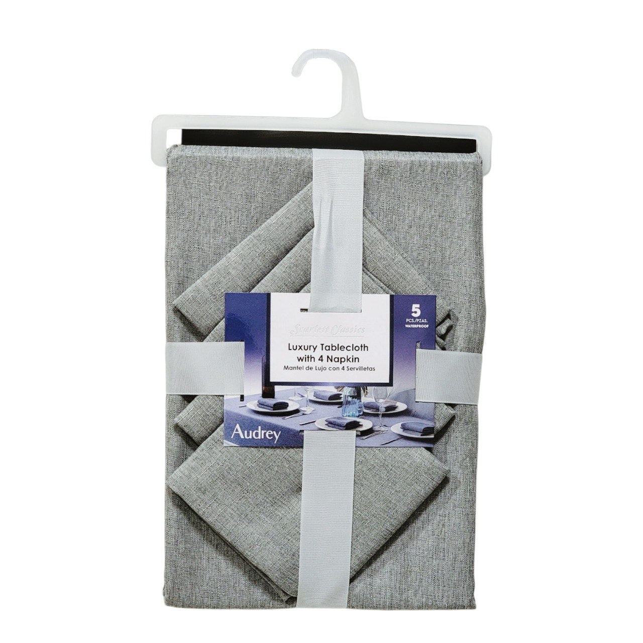 JUEGO DE MANTEL Y SERVILLETERAS DE LUJO 5PCS SCARLETT CLASSICS 45X72CM