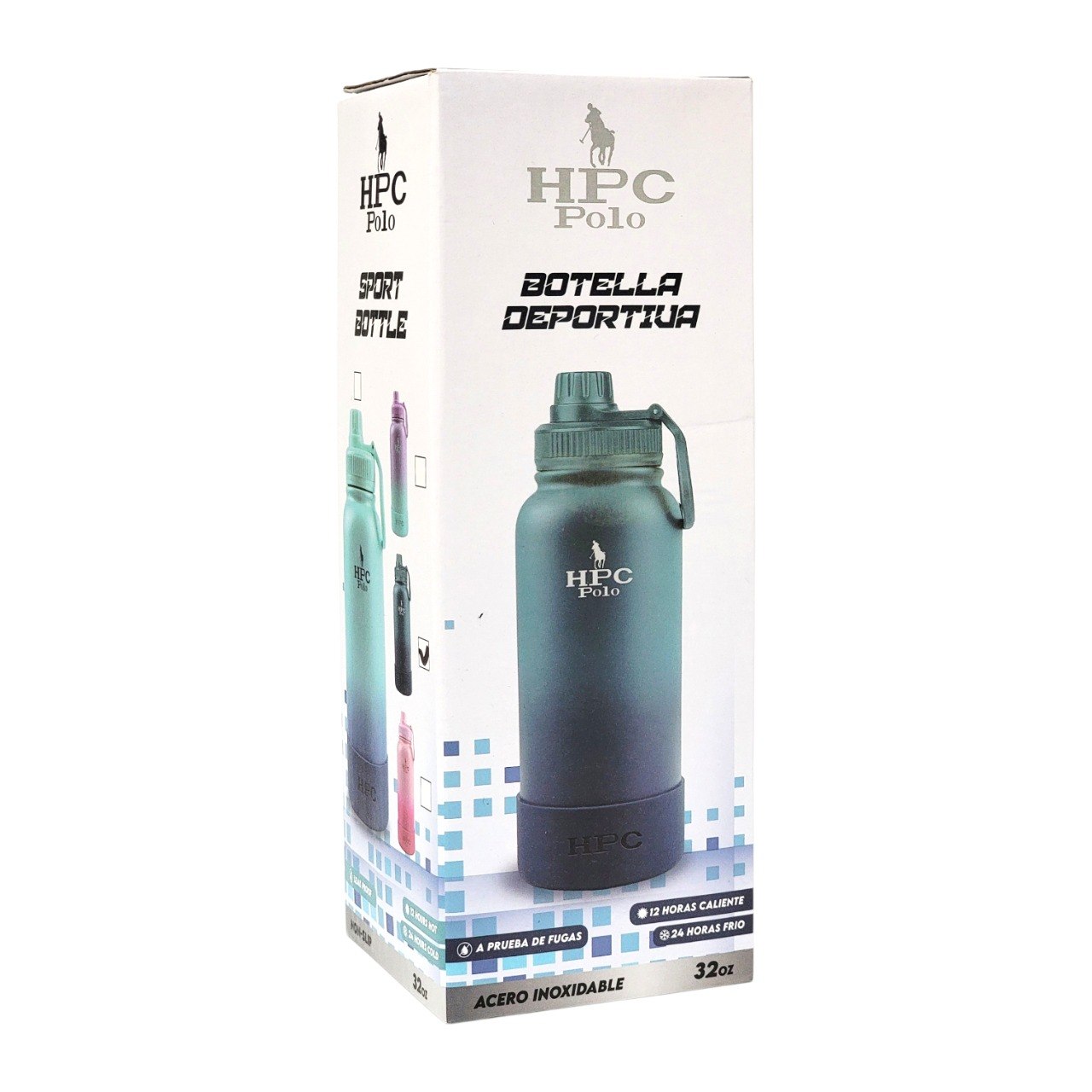 BOTELLA DEPORTIVA TERMICA DE ACERO INOXIDABLE HPC POLO 950ML