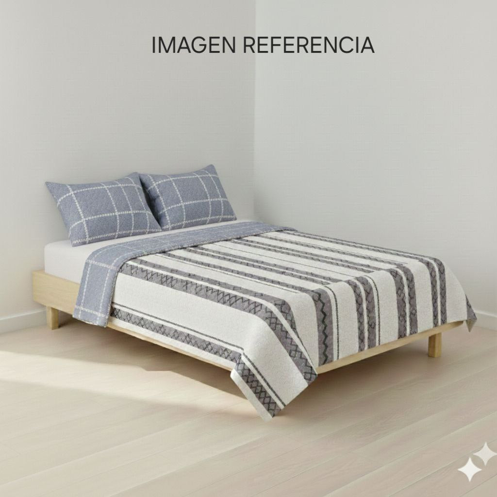 JUEGO DE EDREDON REVERSIBLE FULL MATRIMONIAL 3PCS BENELI HOME