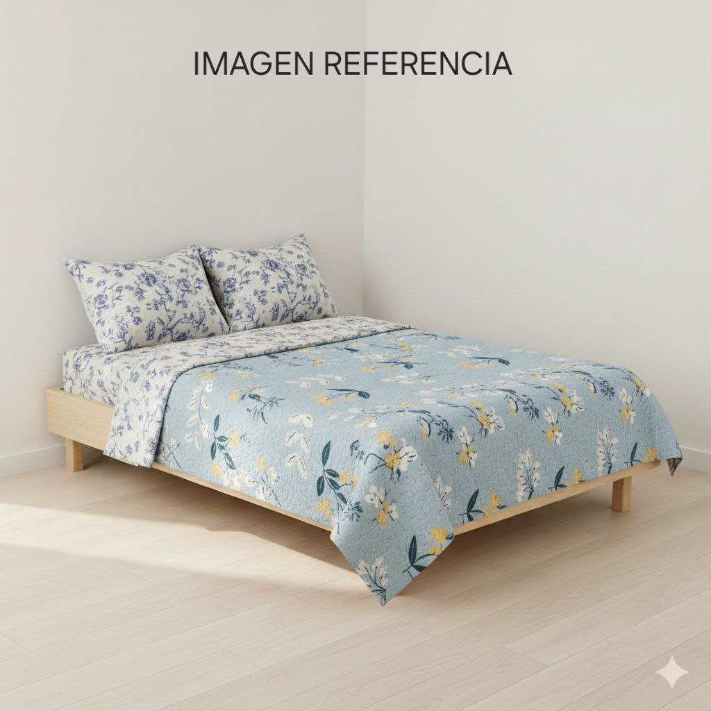 JUEGO DE EDREDON REVERSIBLE FULL MATRIMONIAL 3PCS BENELI HOME