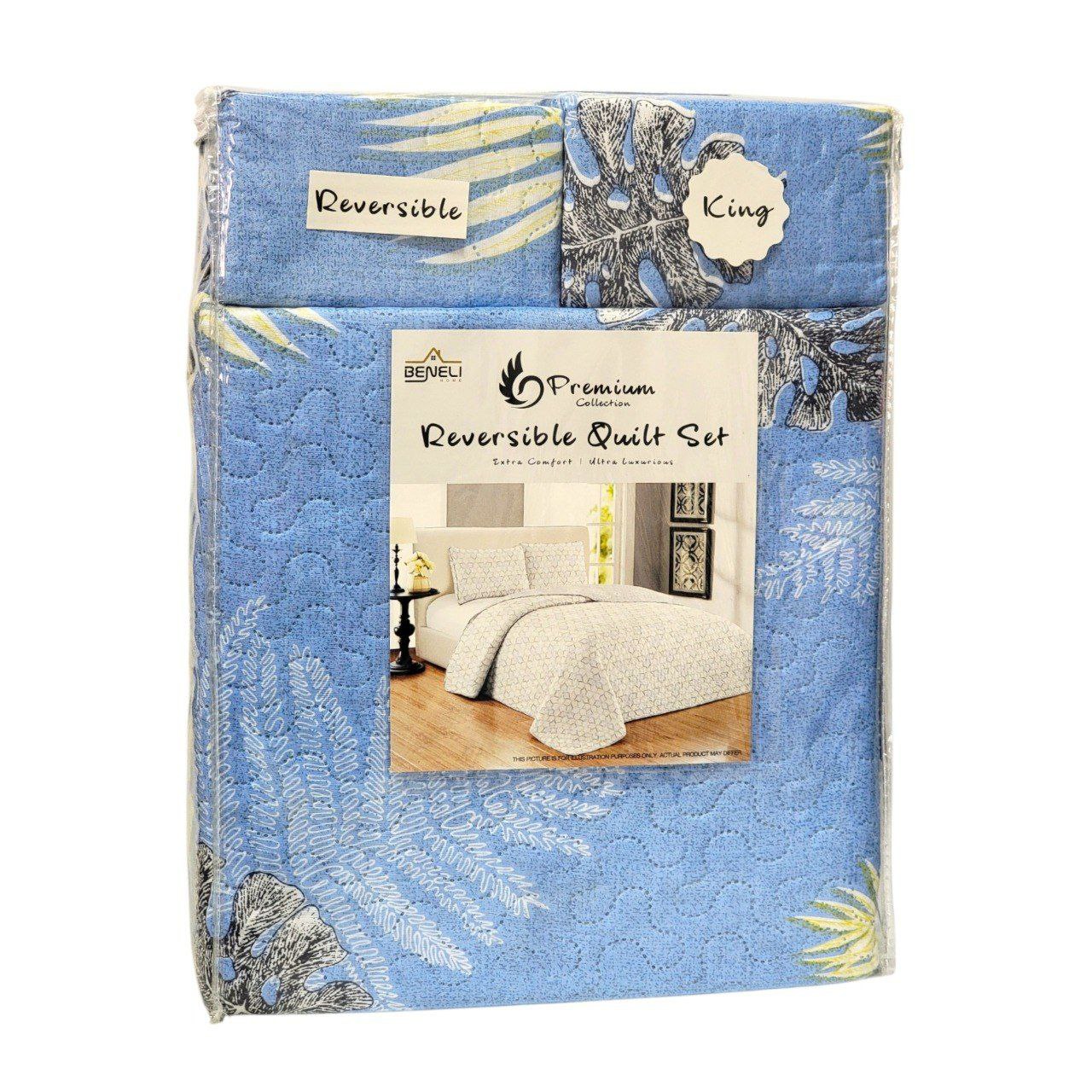 JUEGO DE EDREDON REVERSIBLE KING 3PCS BENELI HOME