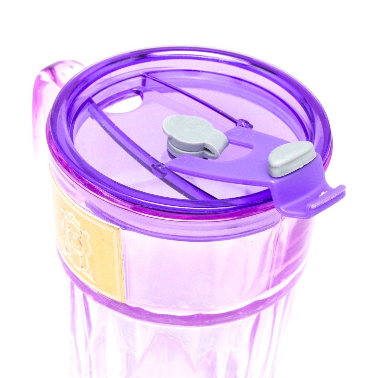 TAZA DE VIDRIO CON TAPA ACRILICA Y SELLO DE SEGURIDAD 14CM