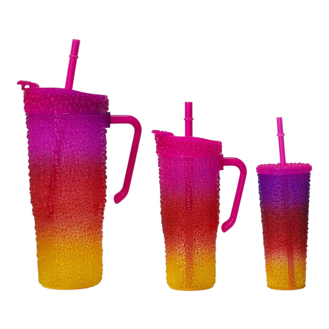 SET DE TERMOS DE PLASTICO RESISTENTES CON ACABADO BURBUJA 3PCS BENELI HOME