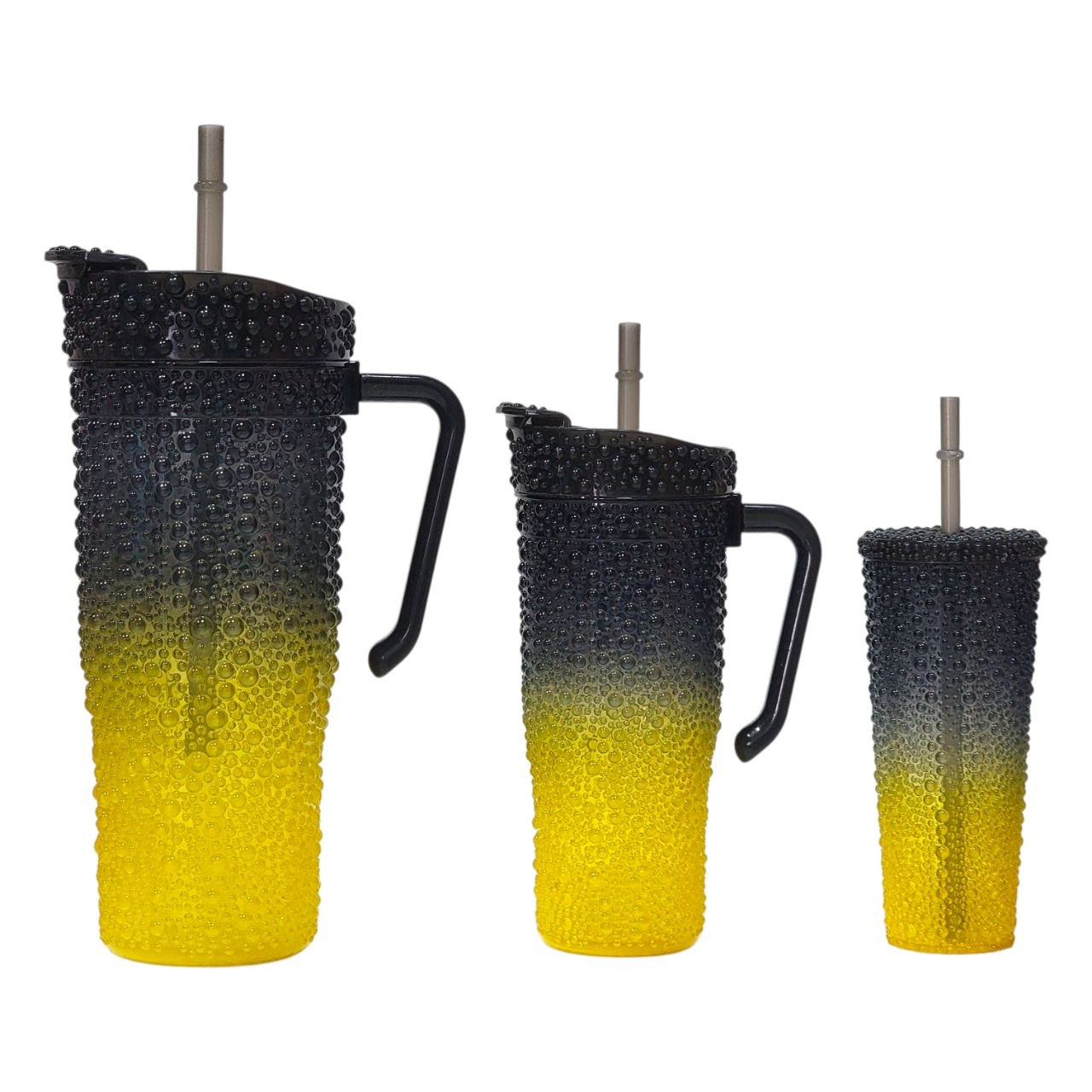 SET DE TERMOS DE PLASTICO RESISTENTES CON ACABADO BURBUJA 3PCS BENELI HOME