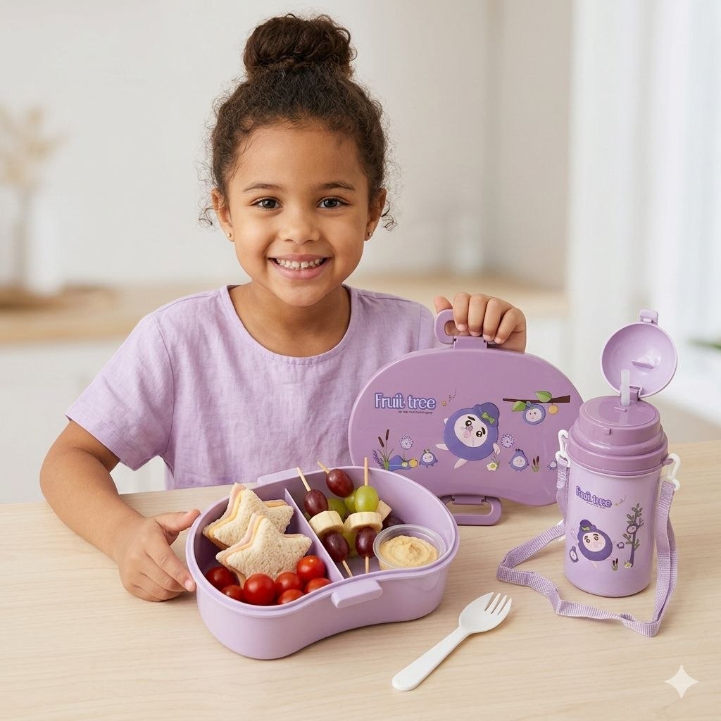 SET DE RECIPIENTE PANA PARA ALIMENTOS INFANTIL CON BOTE CON CORREA Y CUBIERTO BENELI HOME