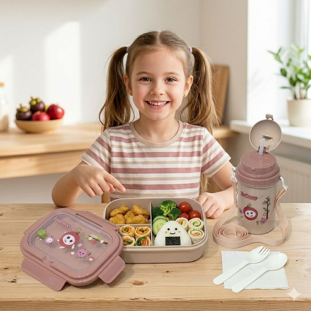 SET DE RECIPIENTE PANA PARA ALIMENTOS INFANTIL CON BOTE Y CUBIERTO BENELI HOME