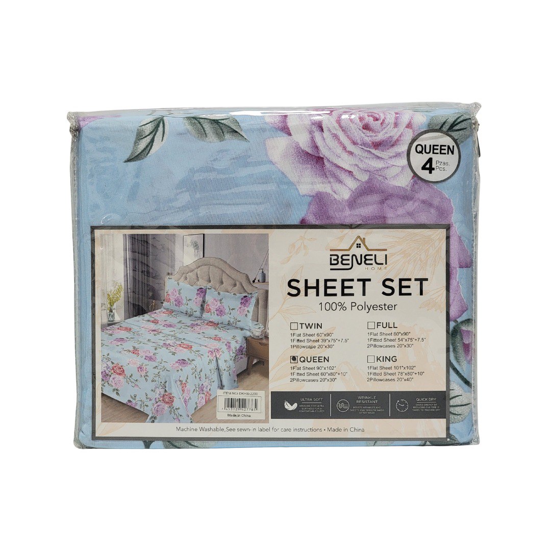 JUEGO DE CAMA ELEGANTE QUEEN 4PCS BENELI HOME