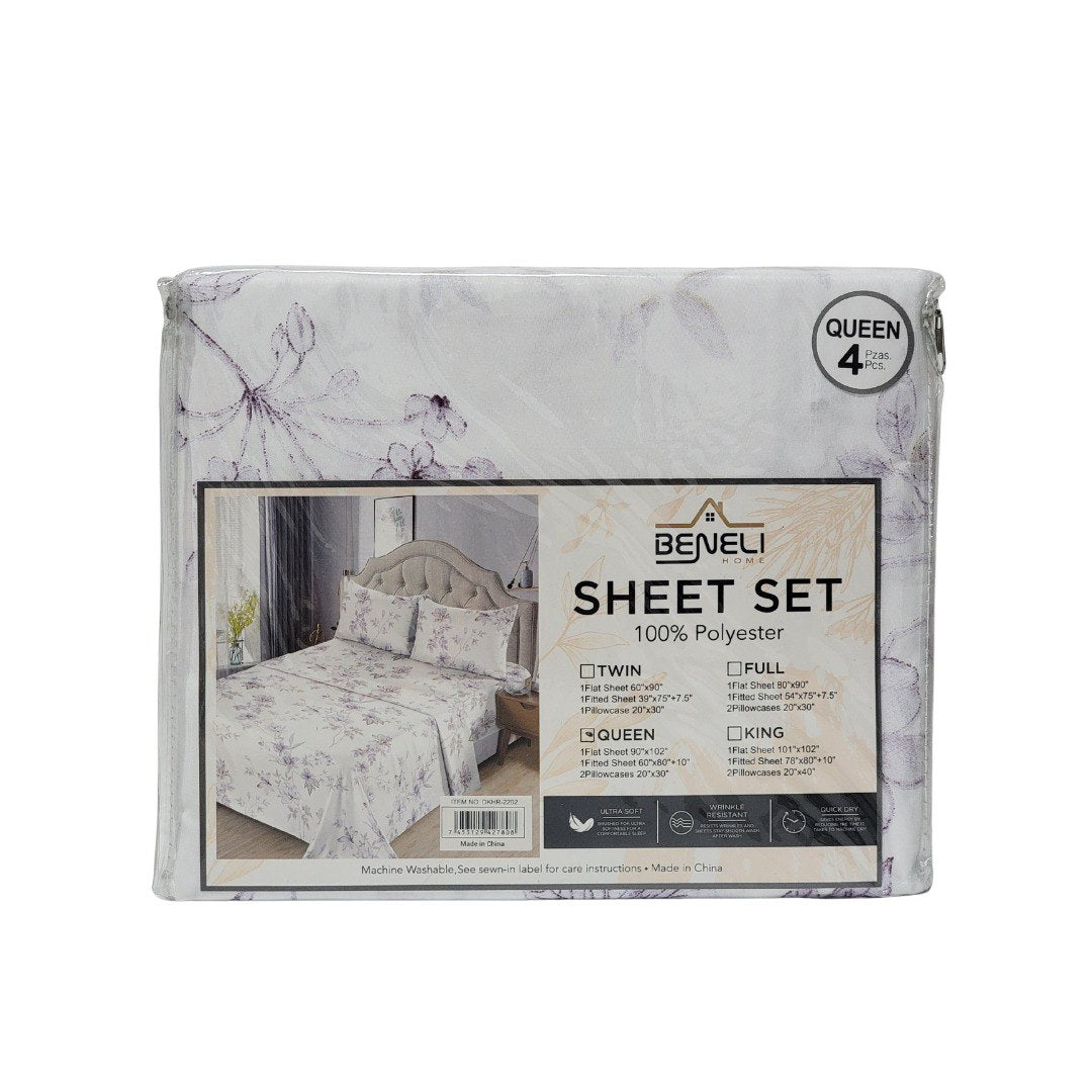 JUEGO DE CAMA ELEGANTE QUEEN 4PCS BENELI HOME