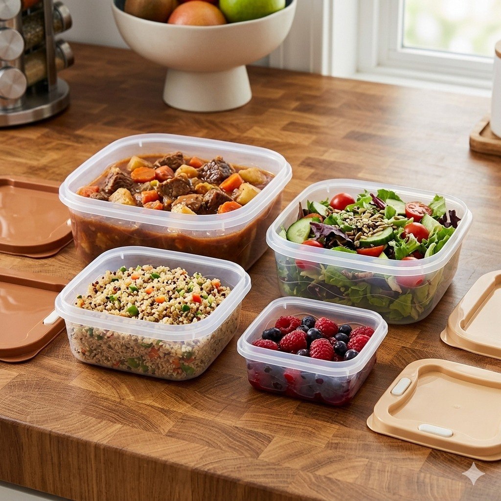 SET DE RECIPIENTES PANAS PARA ALIMENTOS HERMETICOS APILABLES 4PCS BENELI HOME