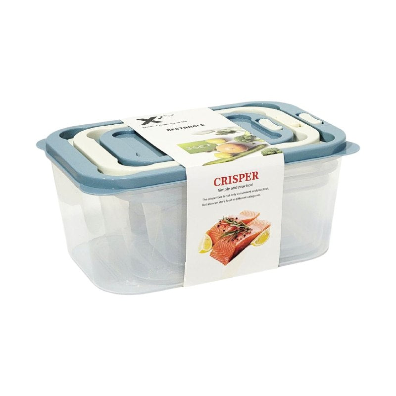 SET DE RECIPIENTES PANAS PARA ALIMENTOS HERMETICOS APILABLES 3PCS BENELI HOME