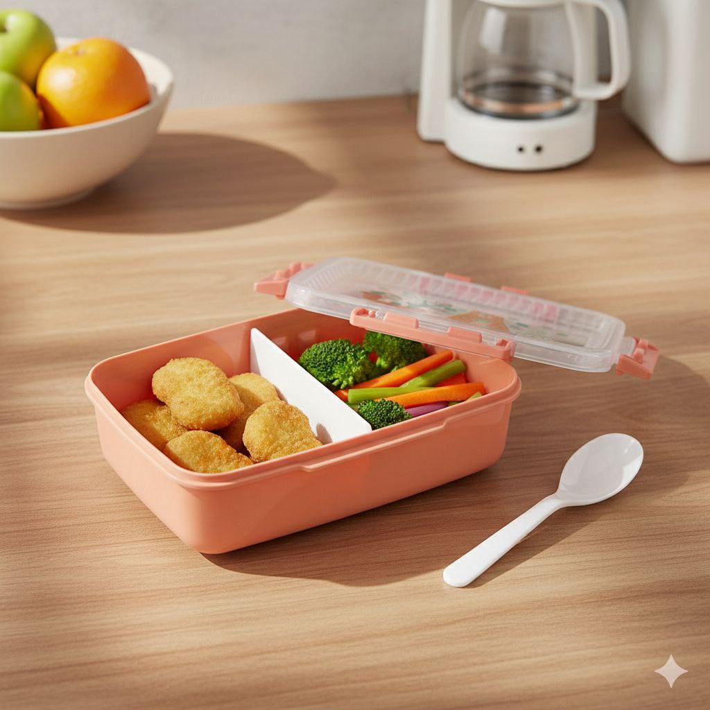 RECIPIENTE PANA PARA ALIMENTOS CON DIVISION INCLUYE CUCHARA BENELI HOME 13X17X6.5CM