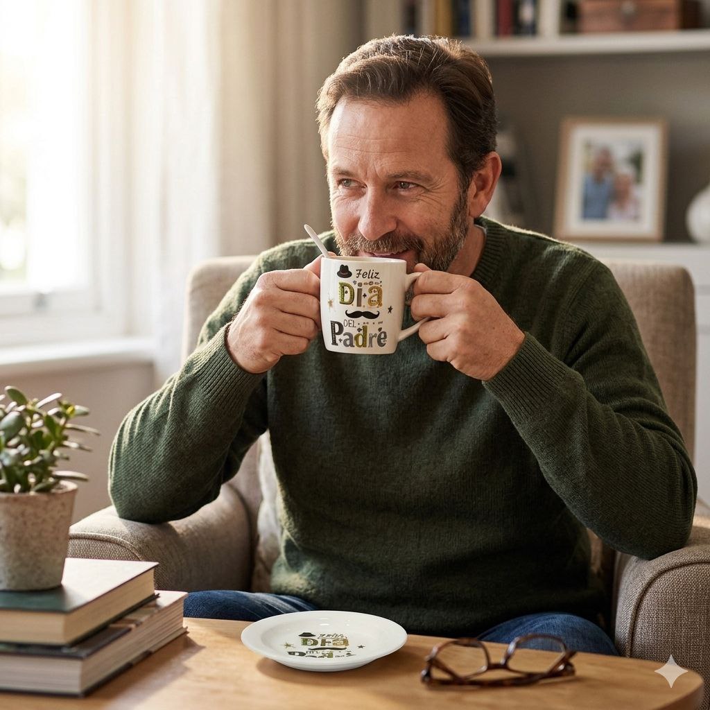 SET DE TAZA DE REGALO PARA PAPÁ DE CERAMICA 3PCS BENELI HOME