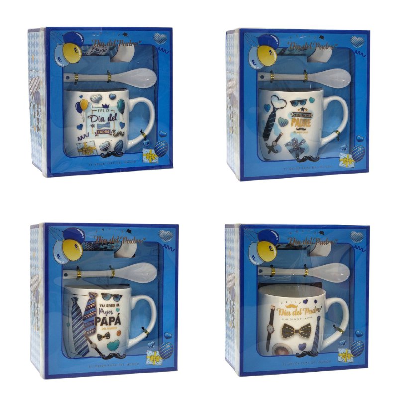 SET DE TAZA DE REGALO PARA PAPÁ DE CERAMICA 3PCS BENELI HOME