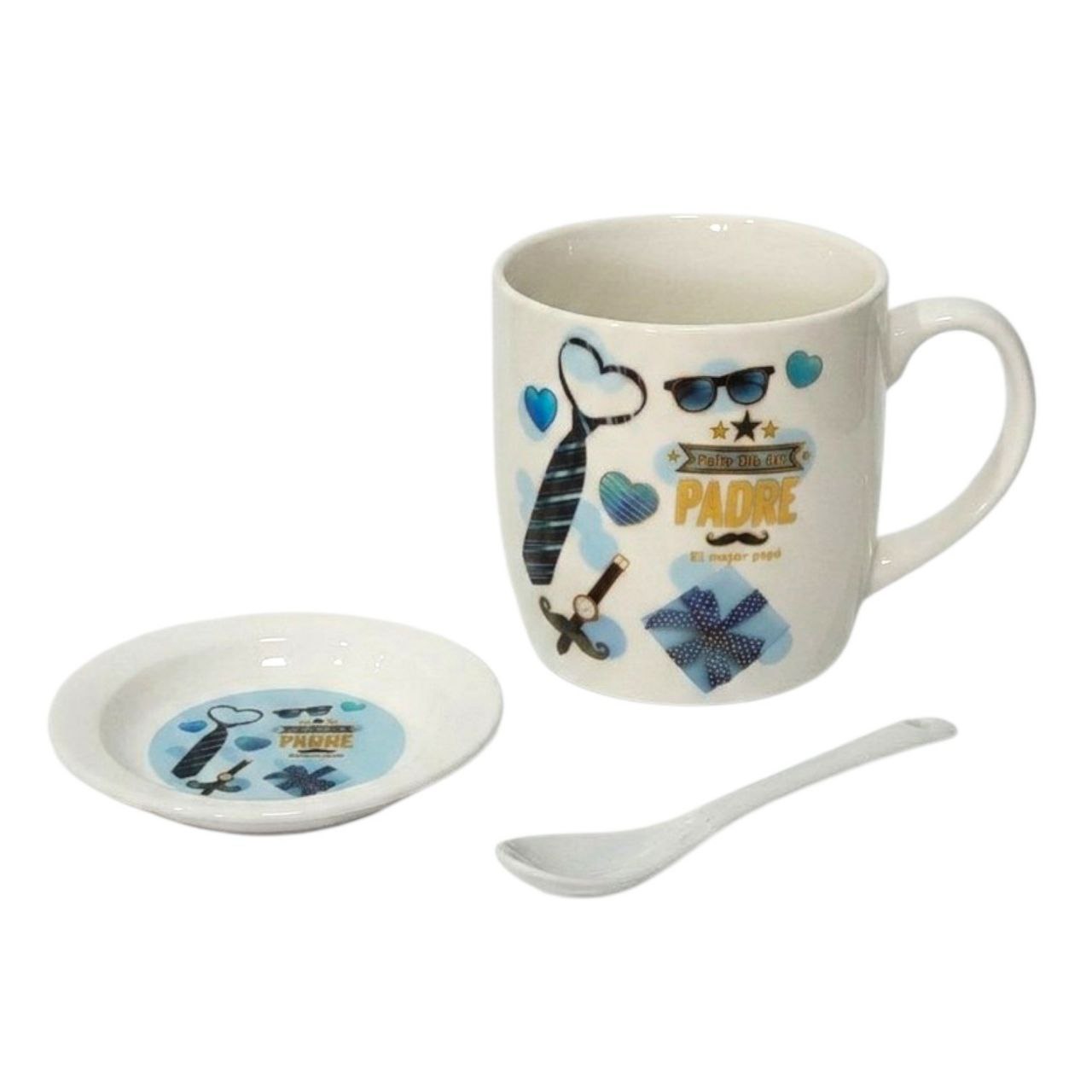 SET DE TAZA DE REGALO PARA PAPÁ DE CERAMICA 3PCS BENELI HOME