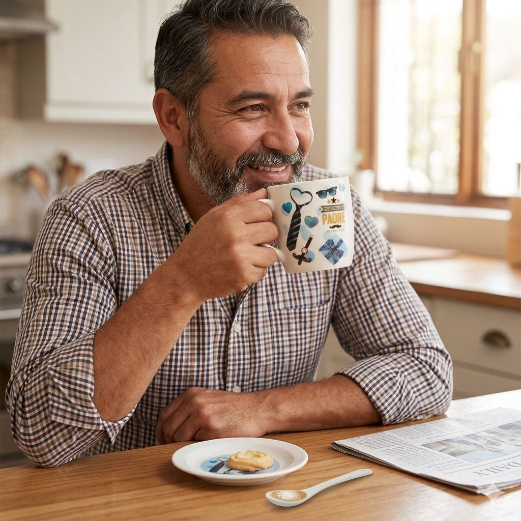 SET DE TAZA DE REGALO PARA PAPÁ DE CERAMICA 3PCS BENELI HOME