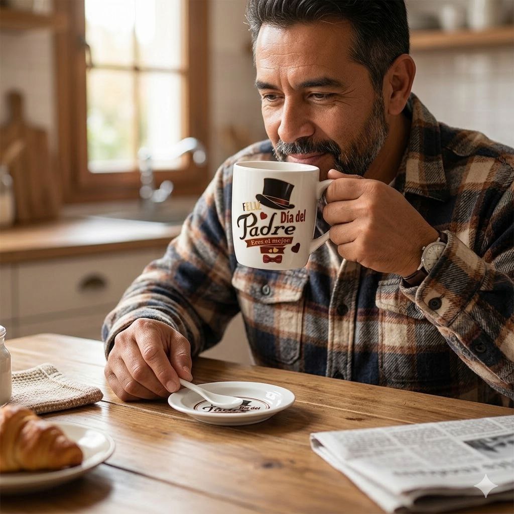 SET DE TAZA DE REGALO PARA PAPÁ DE CERAMICA 3PCS BENELI HOME