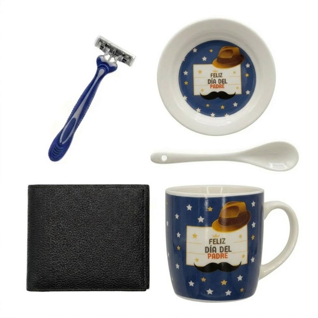 SET DE TAZA DE REGALO Y BILLETERA PARA PAPÁ 5PCS BENELI HOME