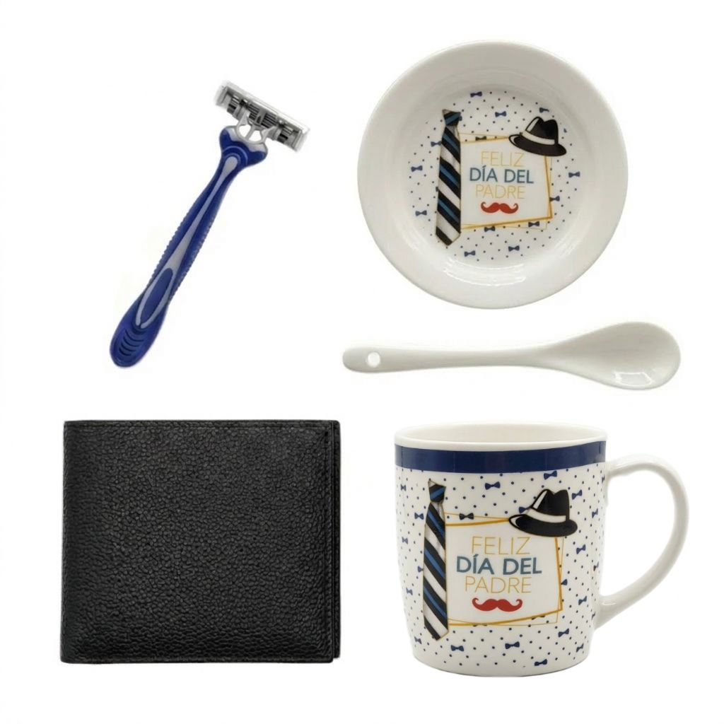 SET DE TAZA DE REGALO Y BILLETERA PARA PAPÁ 5PCS BENELI HOME