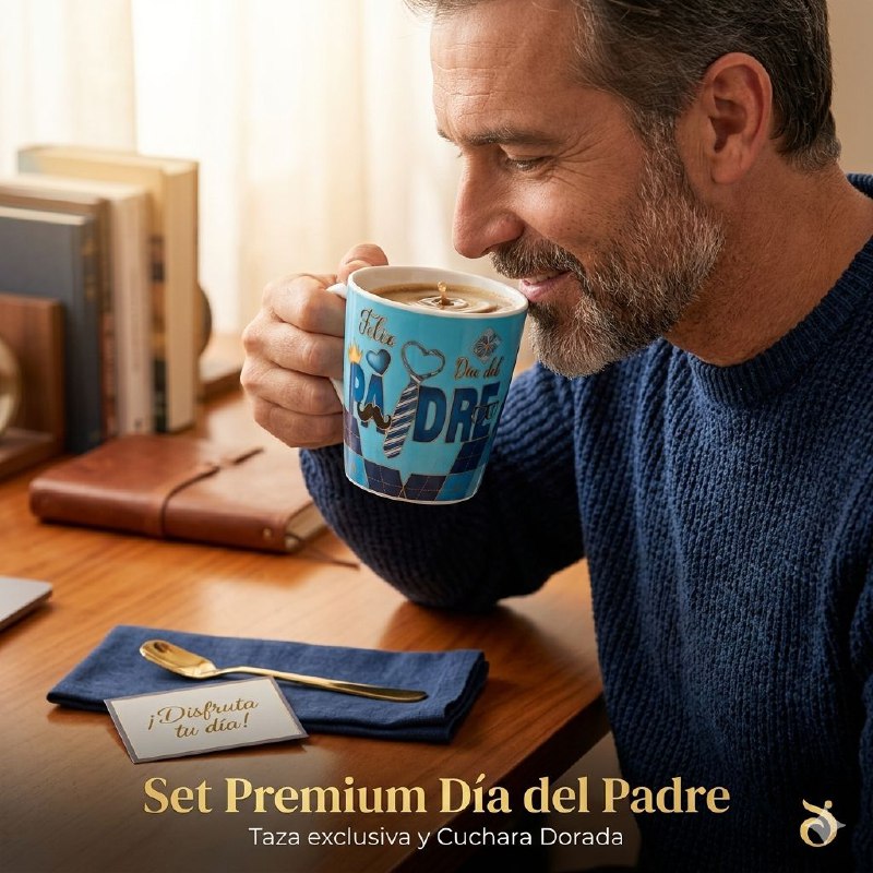 SET DE TAZA DE REGALO PARA PAPÁ CON CUCHARA DE LUJO BENELI HOME