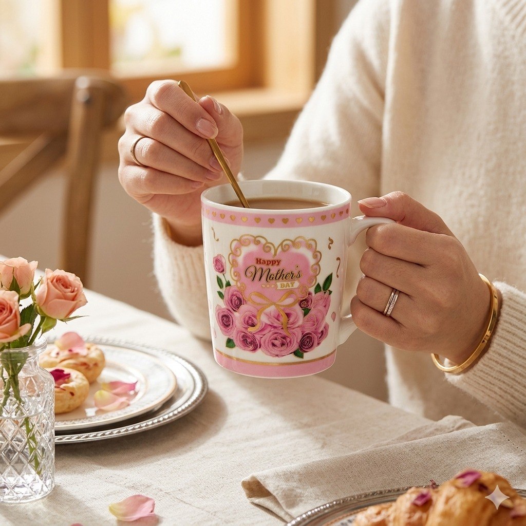 SET DE TAZA DE REGALO DE DIA DE LA MADRE CON CUCHARA BENELI HOME