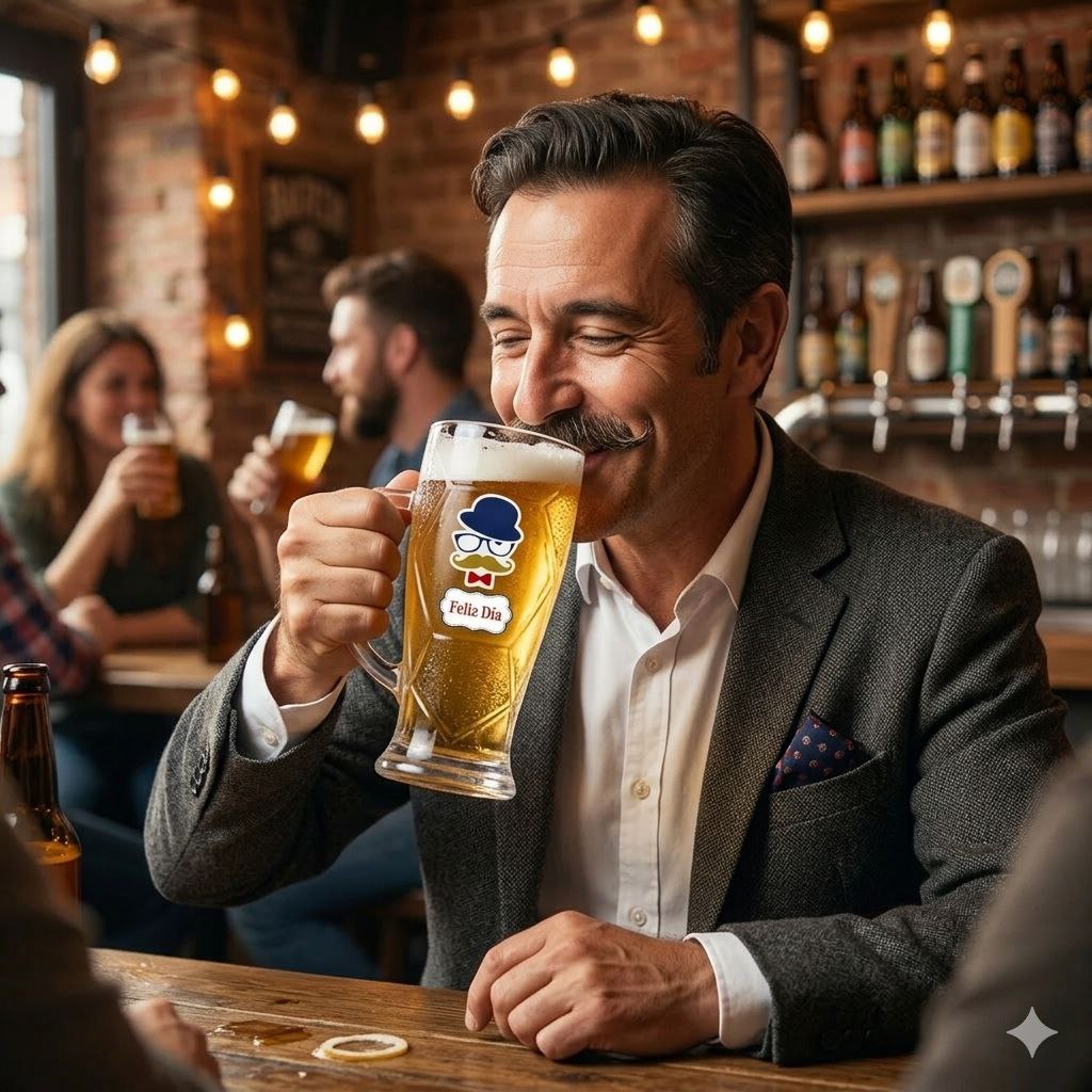 VASO CERVECERO DE VIDRIO DE REGALO PARA PAPÁ BENELI HOME