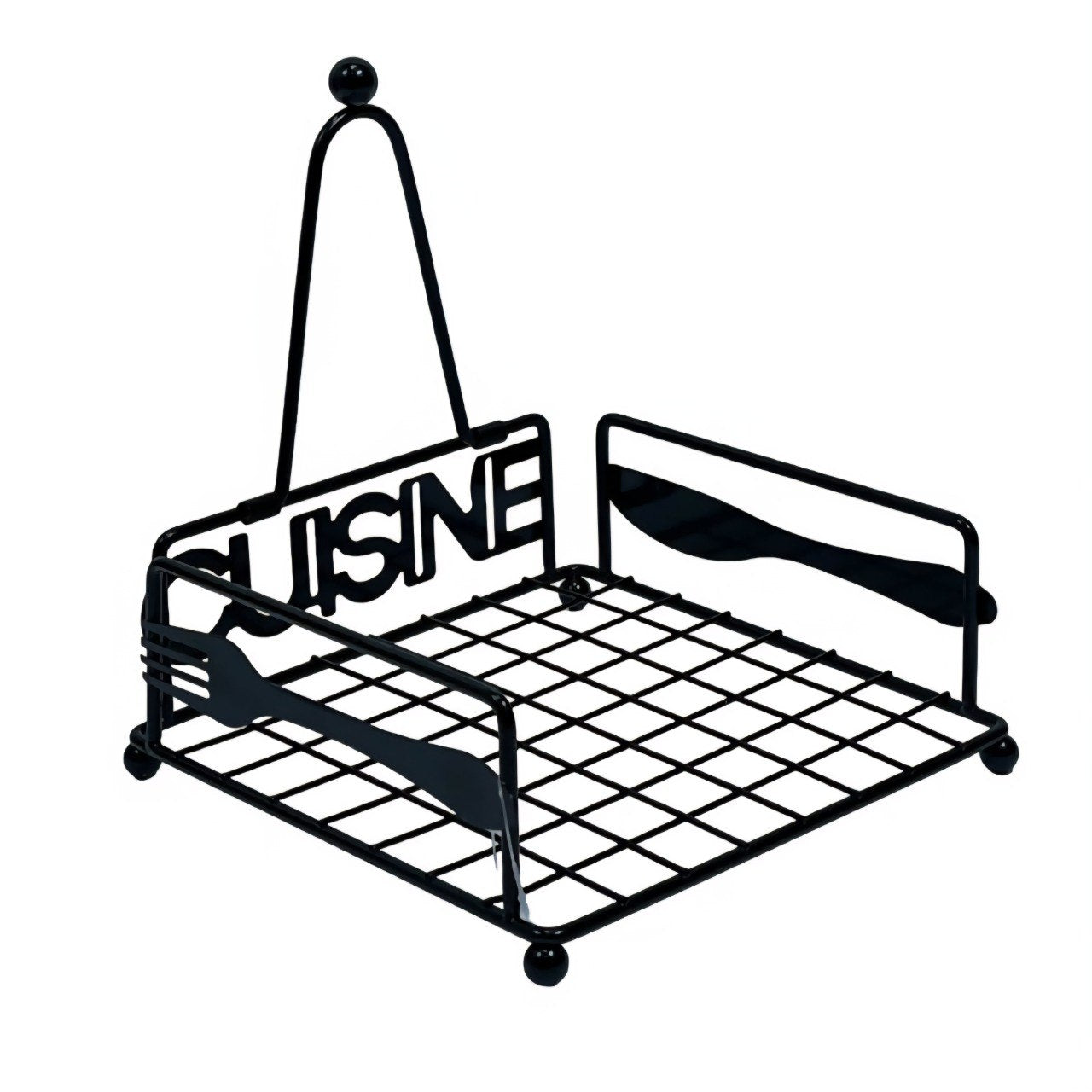 SERVILLETERO DE MESA INDUSTRIAL DE METAL COLOR NEGRO MATE 19X19