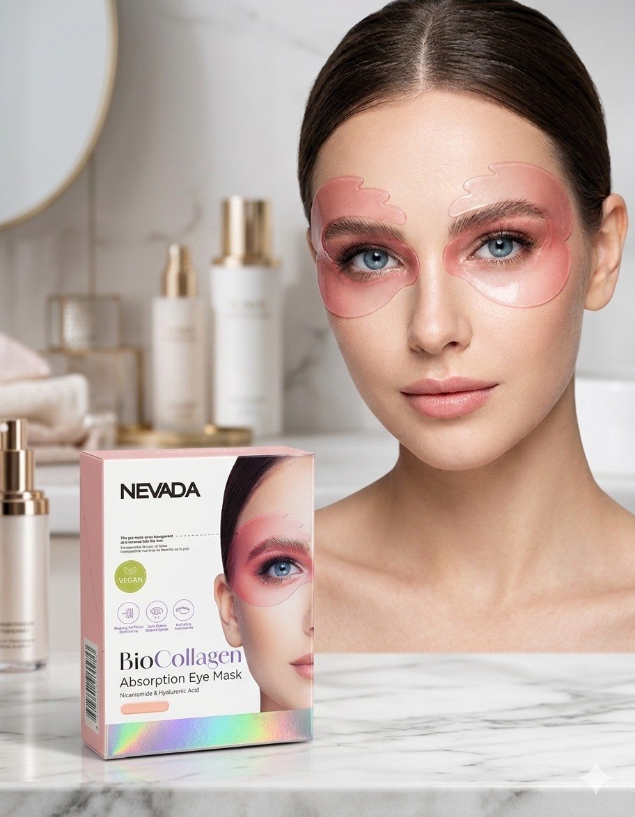 PARCHES DE OJOS ILUMINADORES DE BIOCOLAGENO CON NIACINAMIDA Y ACIDO HIALURONICO NEVADA 1 PAR
