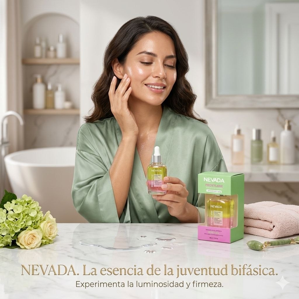 ESENCIA FACIAL BIFASICA ANTIIARRUGAS CON PROXYLANE CENTELLA ASIATICA Y ALOE VERA NEVADA 45ML