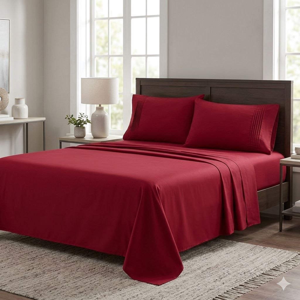 JUEGO DE SABANAS PREMIUM TAMAÑO QUEEN 4PCS SCARLETT CLASSICS