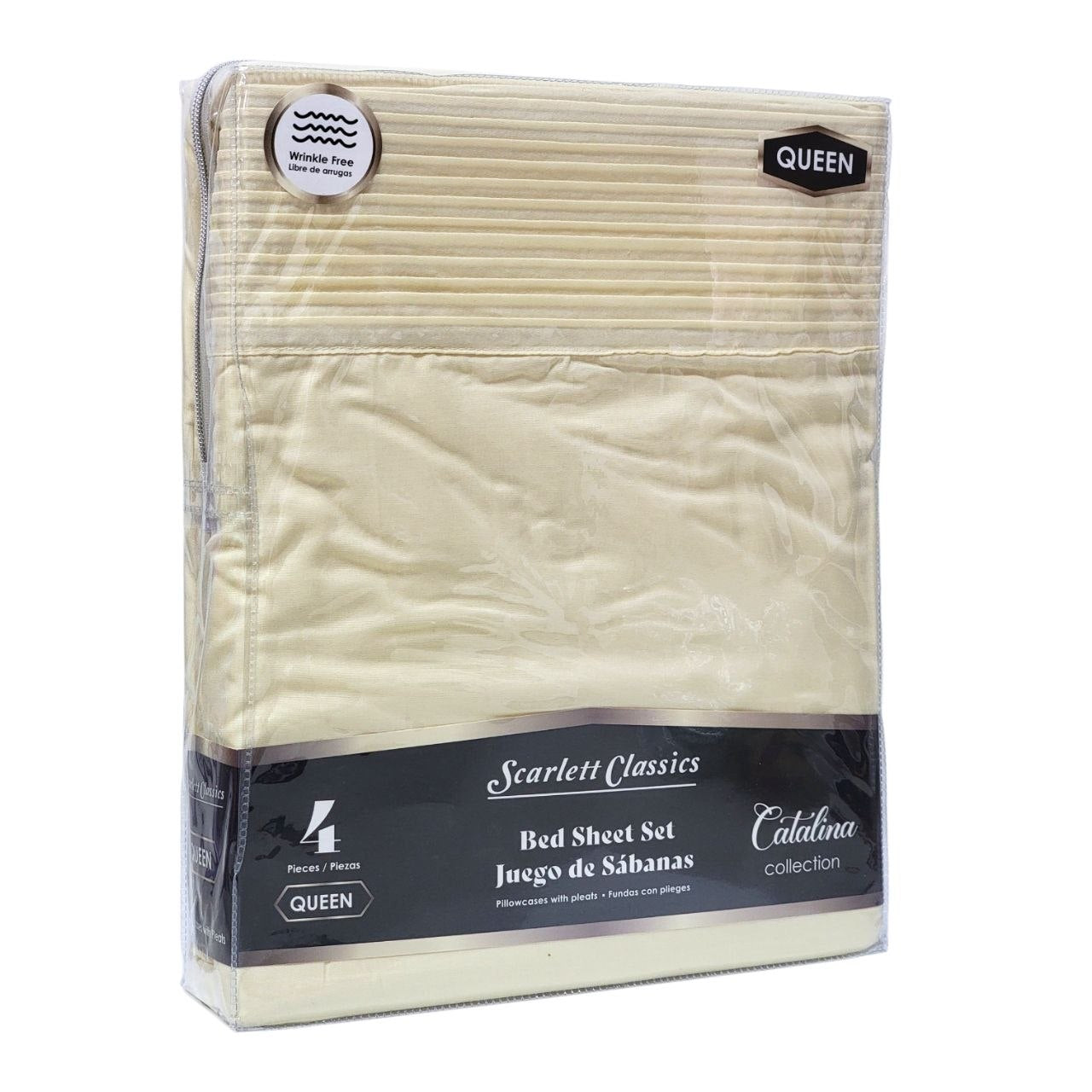 JUEGO DE SABANAS PREMIUM TAMAÑO QUEEN 4PCS SCARLETT CLASSICS
