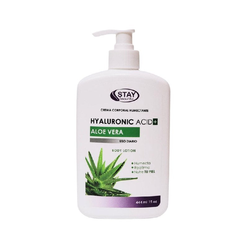 CREMA CORPORAL Y FACIAL HUMECTANTE Y REFRESCANTE CON ACIDO HIALURONICO Y ALOE VERA STAY BEAUTIFUL 444ML