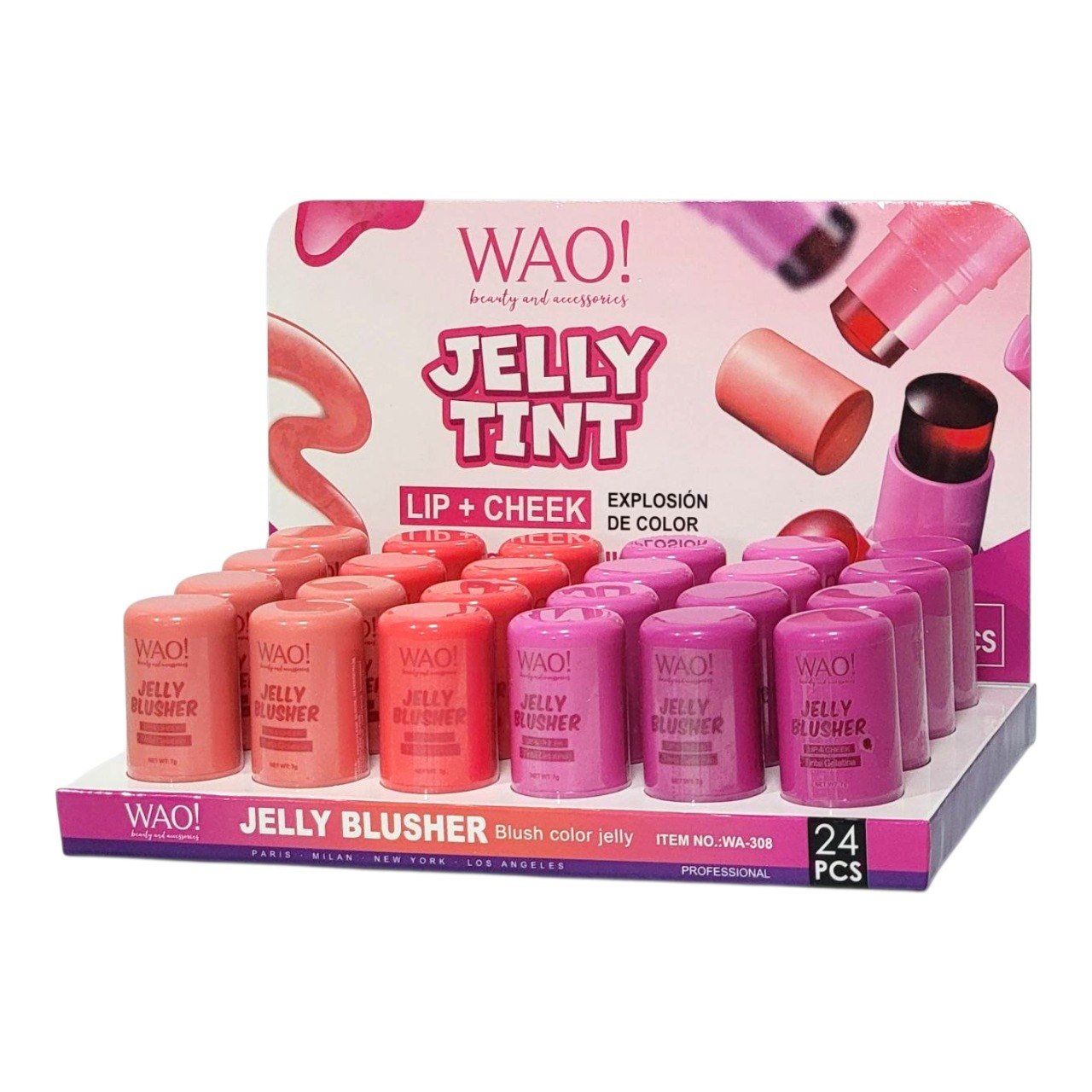 TINTA EN GEL PARA LABIOS Y MEJILLAS WAO! 7G