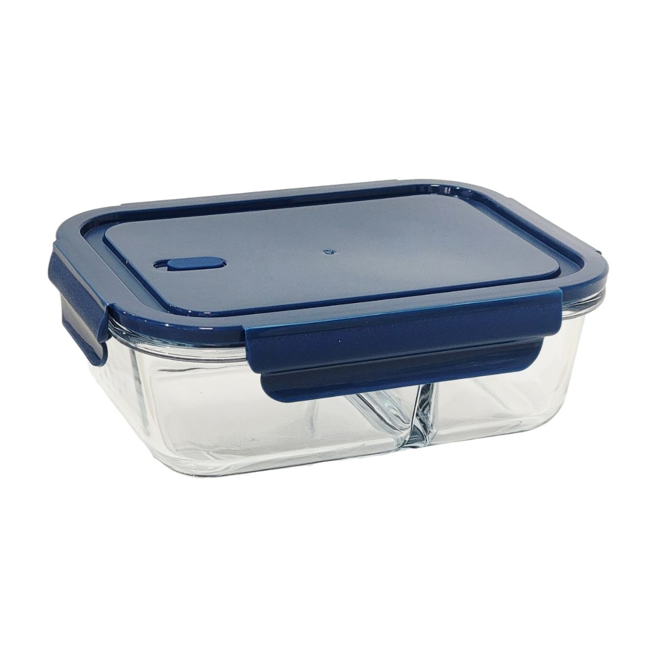RECIPIENTE PANA PARA ALIMENTOS DE VIDRIO HERMETICO CON VALVULA DE VAPOR CON DIVISION 19X14X7CM