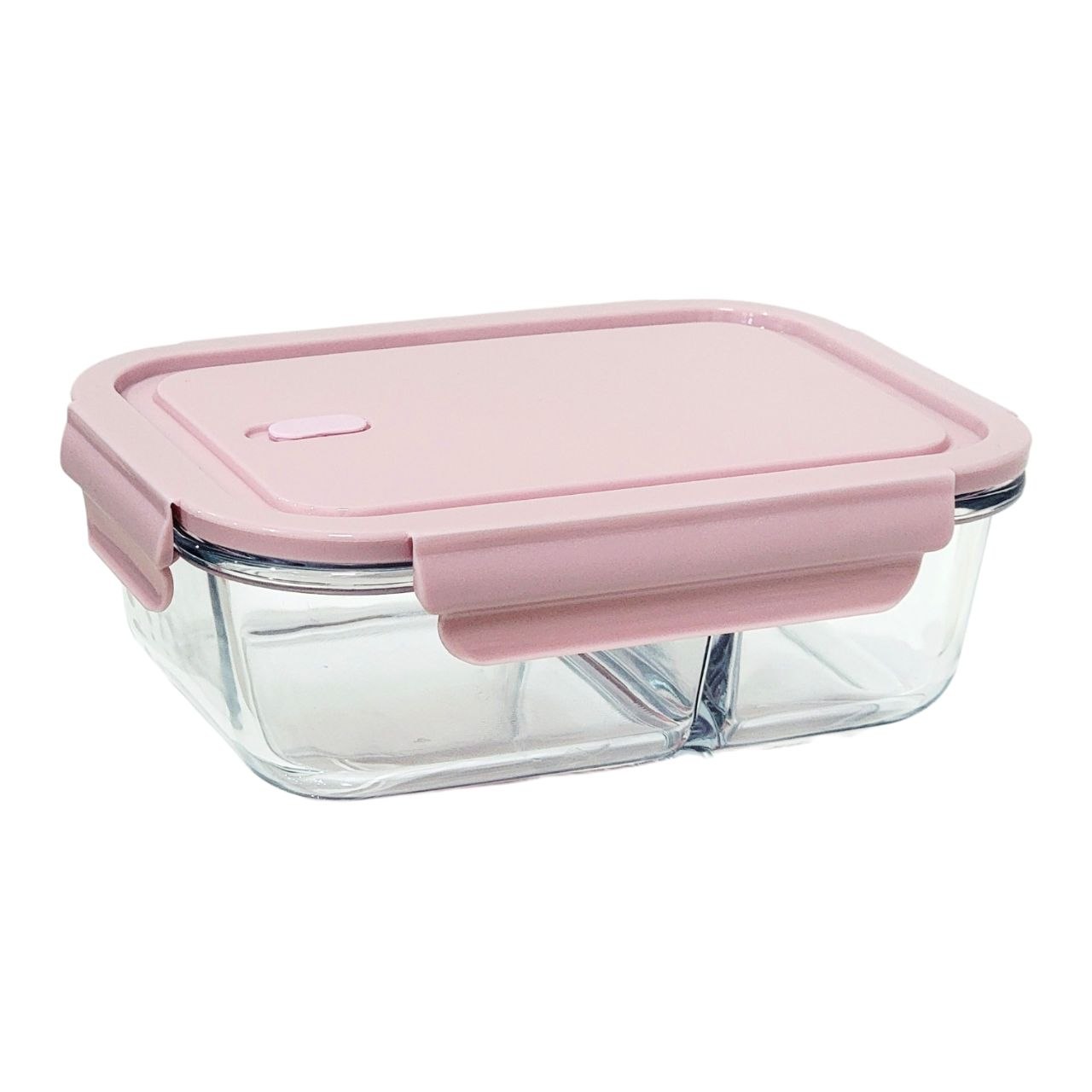 RECIPIENTE PANA PARA ALIMENTOS DE VIDRIO HERMETICO CON VALVULA DE VAPOR CON DIVISION 19X14X7CM