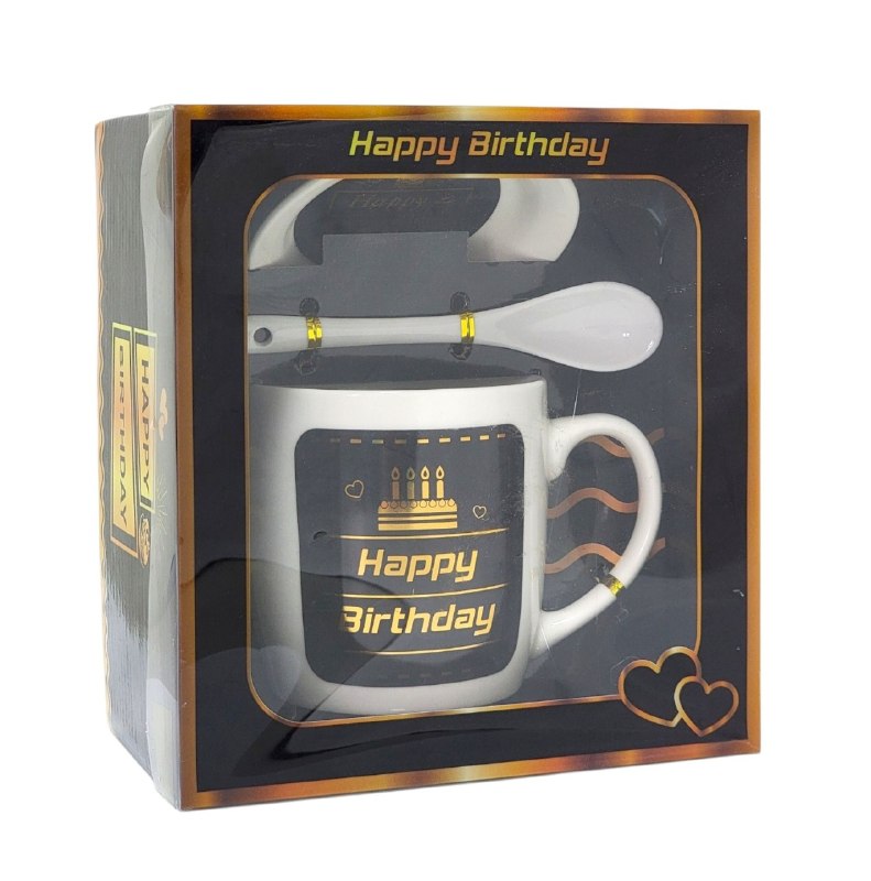 JUEGO DE TAZAS DE CERAMICA PARA REGALO CON PLATO Y CUCHARA ELEGANTES Y RESISTENTES