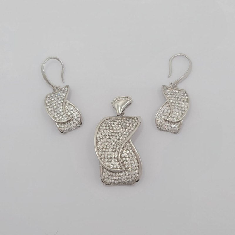 PSET0317 SET FORMA HOJAS ENLAZADAS PLATA 9.25