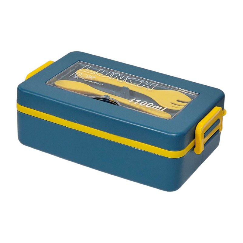 LONCHERA CON SEPARADOR Y CUBIERTOS, CAPADIAD 1100ML LUNCH BOX DELICIOUS LUNCH
