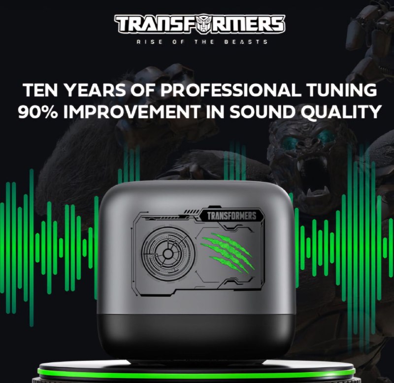 PARLANTE ALTAVOZ TF-Y09 BLUETOOTH V5.4, DISTANCIA DE 10MTS, SE CARGA EN 3H Y DA BATERIA DE 6H SONIDO ENVOLVENTE, EMPAREJAMIENTO DUAL STEREO, TRANSFORMERS RISE OF THE BEASTS OPTIMUS PRIMAL