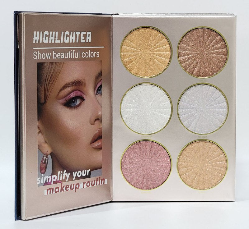 SOMBRA DE OJOS EN PALETA LIBRO DE MAQUILLAJE SOMBRA OJOS, RESALTADOR, BLUSH, POLVO CORRECTOR CEJAS, LABIAL MOC ALLURE 60G
