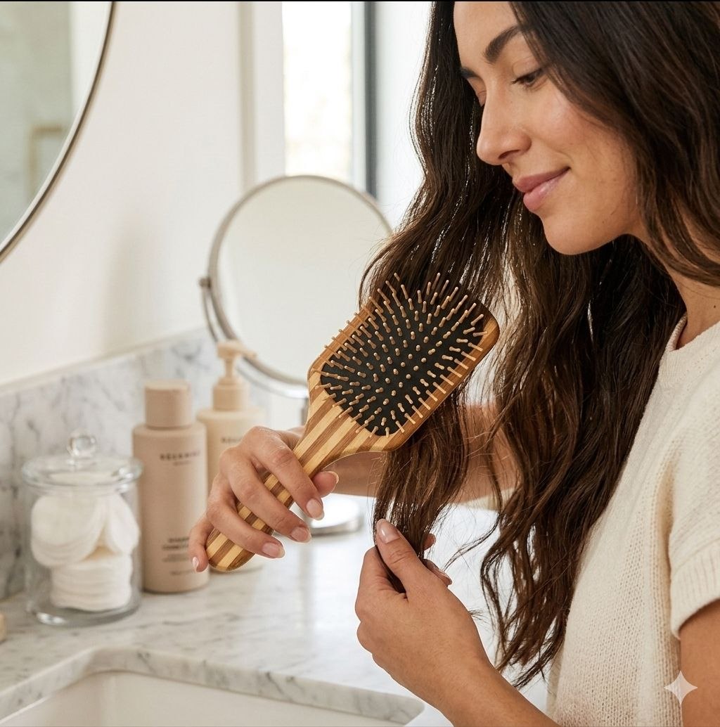 CEPILLO PARA EL CABELLO DE BAMBU ANTIESTATICO DESENREDANTE